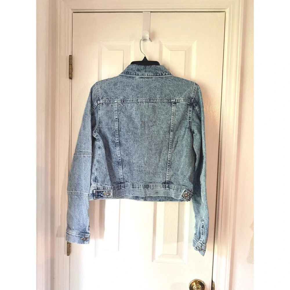 Free People Rumors Denim Jacket Indigo Blue Light Wash Cropped XS OB809197 NEW